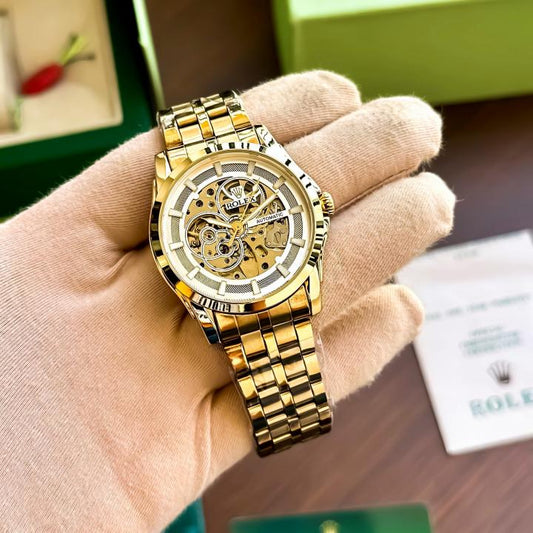 ROLEX AUTO GOLD WHITE
